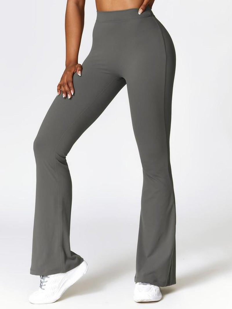 Women'S Peach Hip High Waist Tight Flared Pants Suitable for Gym Waist V-Shaped Sports Pants Outdoor Running Mountaineering Clothing Daily Leisure Exercise Trumpet Pants Comfortable and Easy to Match
