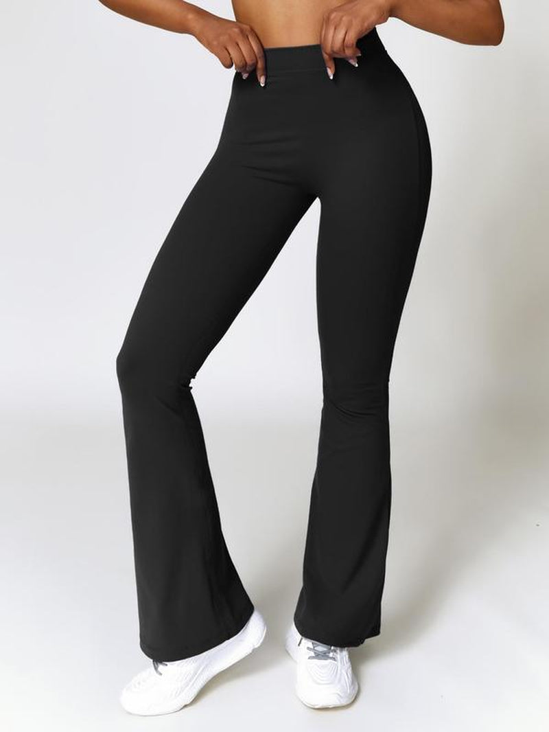 Women'S Peach Hip High Waist Tight Flared Pants Suitable for Gym Waist V-Shaped Sports Pants Outdoor Running Mountaineering Clothing Daily Leisure Exercise Trumpet Pants Comfortable and Easy to Match